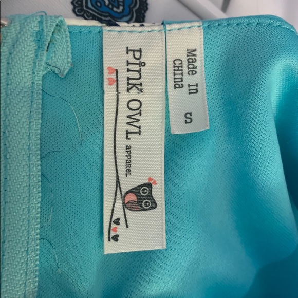 Pink owl multicolor shift dress - Picture 4 of 4